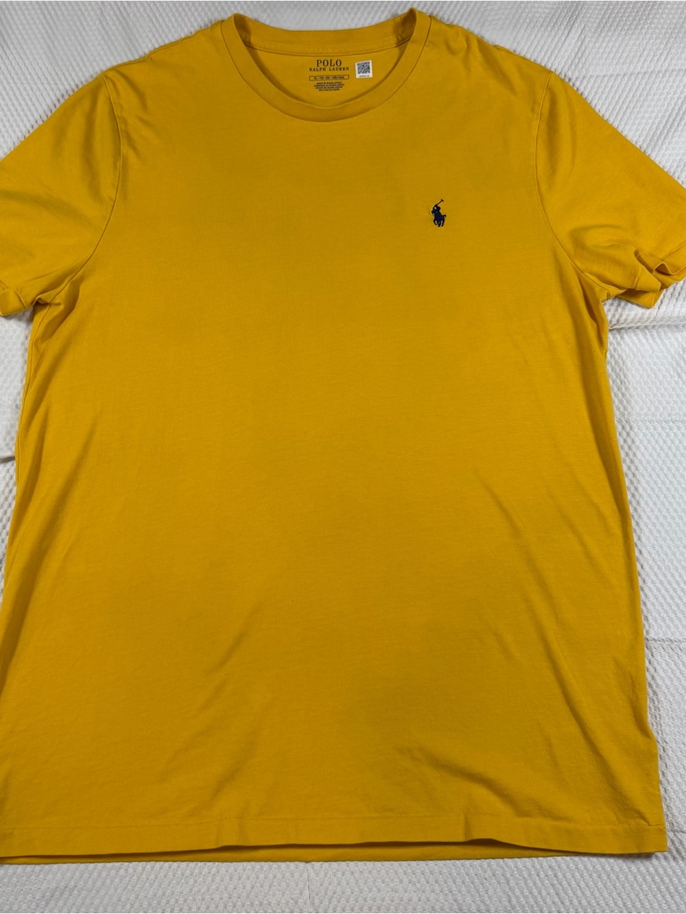 Polo by Ralph Lauren Men's Yellow Crew Neck Logo T-Shirt XL 100% Cotton